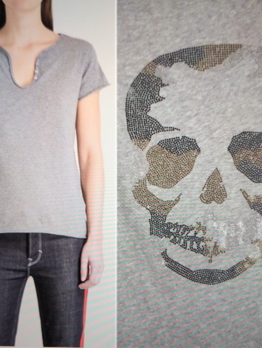 Zadig & Voltaire Tunisien MC Skull Camo Strass Tee